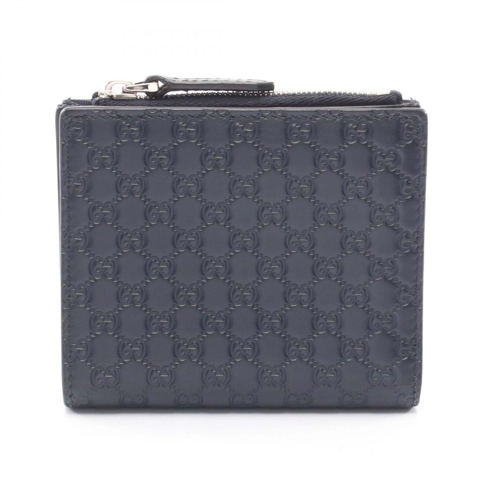 Gucci Microguccissima Bi-Fold Wallet, Leather, Men's/Women's, Navy, 544475